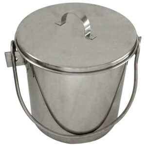 Balde em Aço Inox Polido com Alça e Tampa 4 Litros