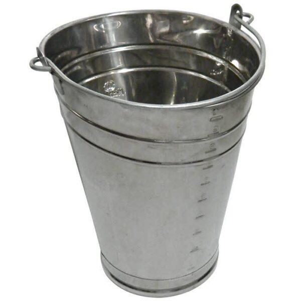Balde em Aço Inox Oval Graduado sem Bico 15 Litros