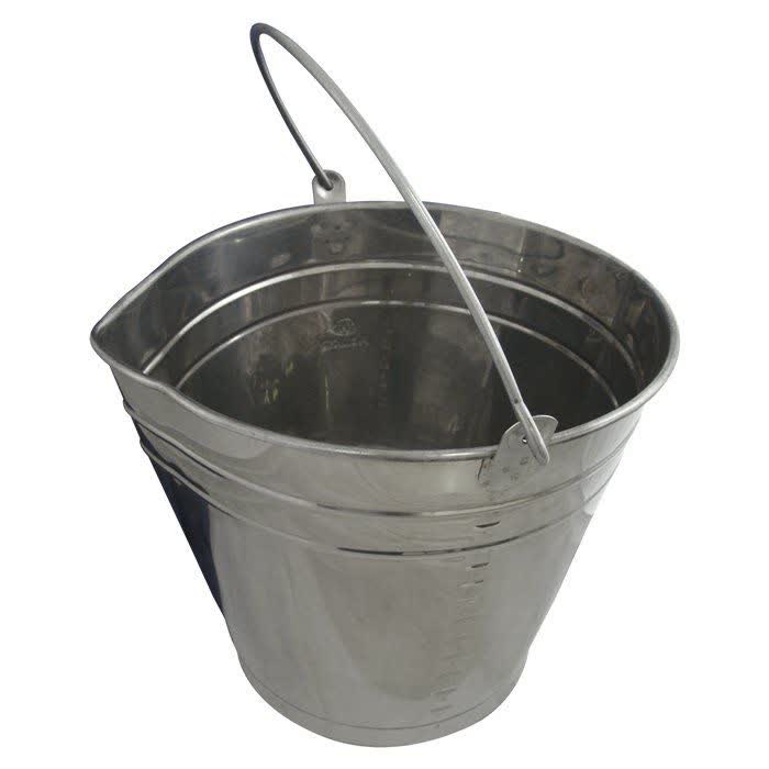 Balde em Aço Inox Graduado com Bico 15 Litros