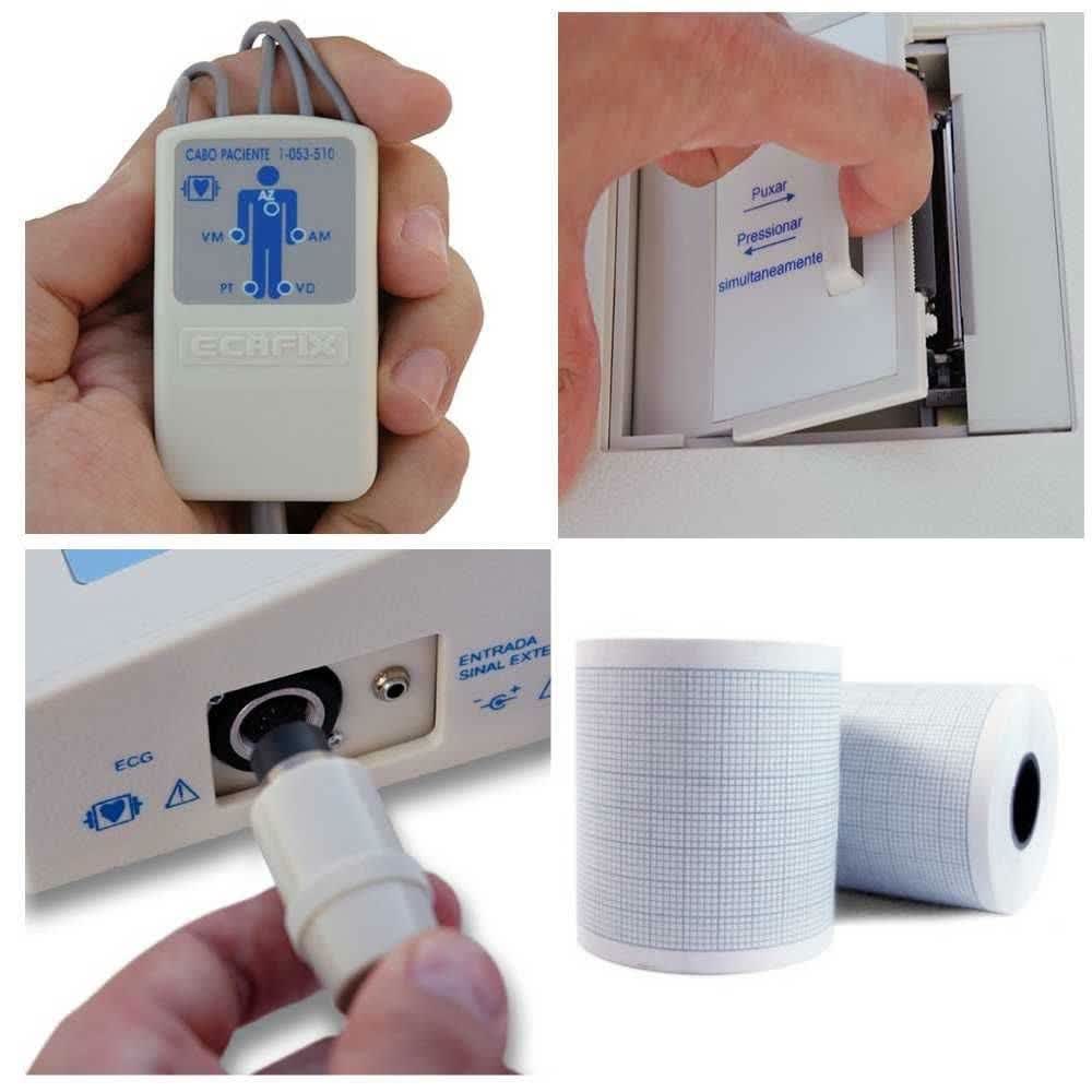 Eletrocardiógrafo 01 Canal 07 Derivações Ecafix ECG-6 - Imagem 2