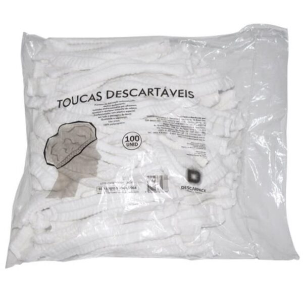 TOUCA DESCARTÁVEL COM ELÁSTICO C/100 DESCARPACK