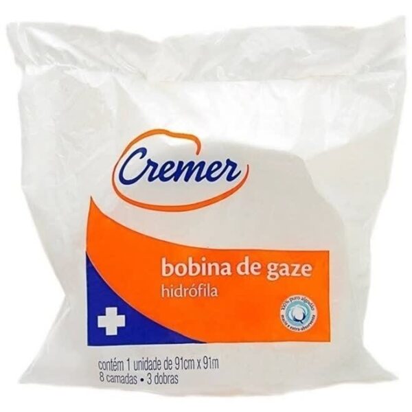 ATADURA GAZE TIPO QUEIJO 11F NIDIA BOBINA CREMER