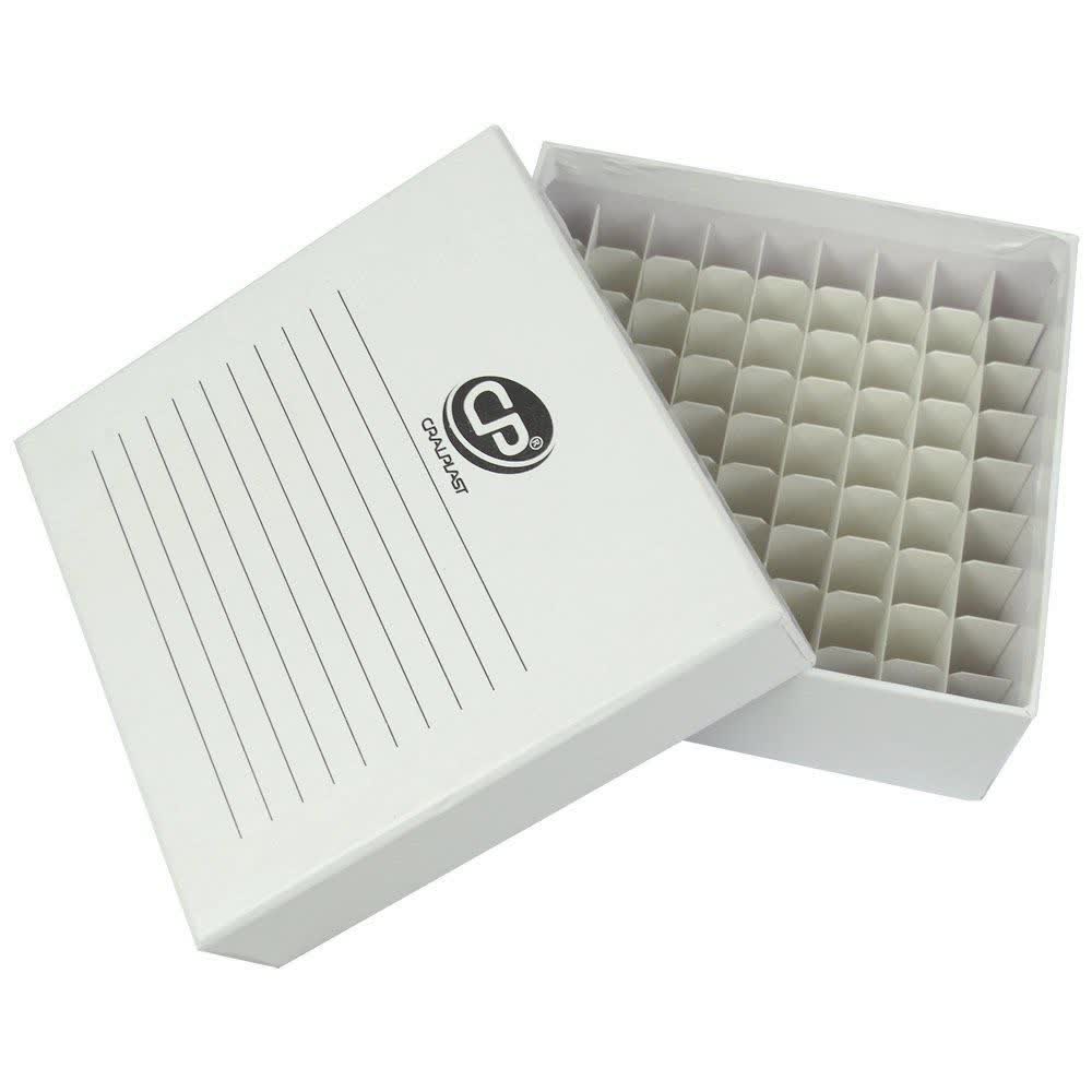 Caixa em Fibra de Papelão para 81 Tubos de 1,5 - 2,0mL