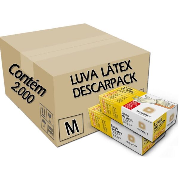 LUVA DE PROCEDIMENTO LÁTEX CAIXA EMBARQUE C/2.000 DESCARPACK