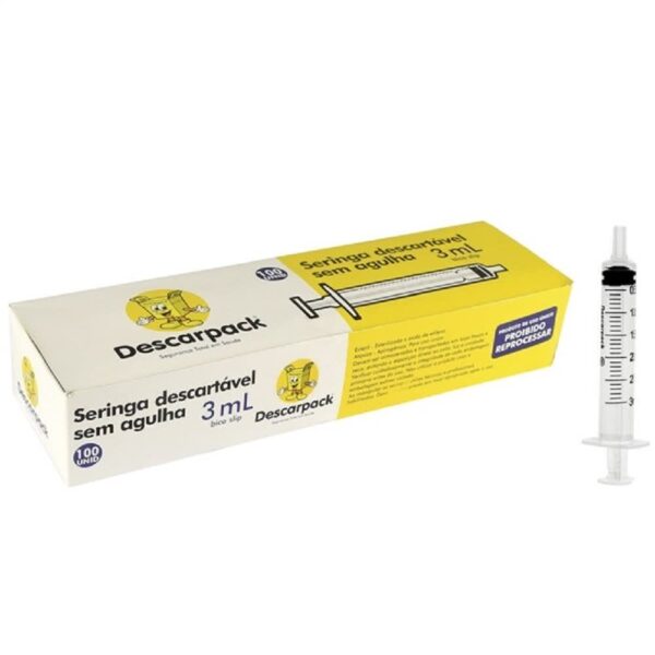 SERINGA DESCARTÁVEL SLIP 03 ML C/100 DESCARPACK