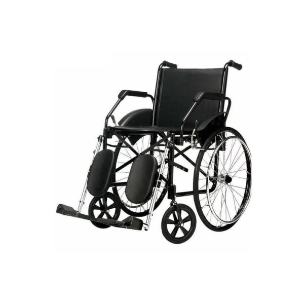 Cadeira de Rodas 1016 Courvim Preta 45cm Pneu Maciço Jaguaribe