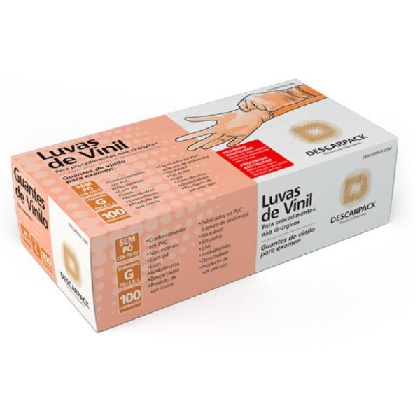 LUVA DE PROCEDIMENTO VINIL SEM TALCO EMBARQUE C/2.000 DESCARPACK - Imagem 2
