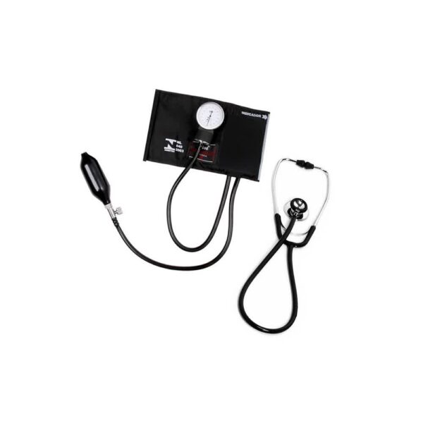 KIT APARELHO DE PRESSÃO FECHO METAL PRETO + ESTETOSCÓPIO PRETO BIC CJ0316