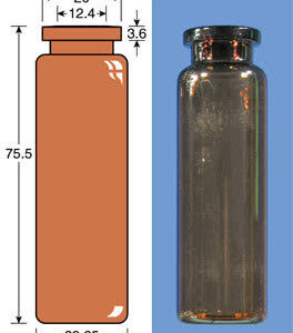 VIAL S/R N20-20 DIN AMBAR 23,25X75,5MM 20ML C/100PC