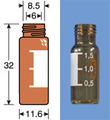 VIAL C/R N9-1 AMBAR AREA P/ROT.AB.LARG 11,6X32MM 1,5ML C/100