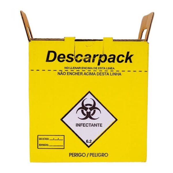 COLETOR DE MATERIAIS PERFUROCORTANTES AMARELO 03 LITROS DESCARPACK - Imagem 2
