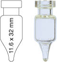 VIAL S/R N11-1 C CONICO INCOLOR 1,1ML 11,6X32MM C/100PC