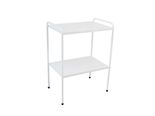 MESA AUXILIAR EM PINTURA EPÓXI 60X40X80CM COM PONTEIRA - SALUTEM MÓVEIS HOSPITALARES