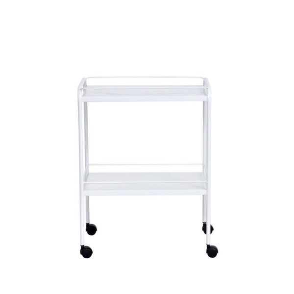 MESA AUXILIAR PINTURA EPÓXI 60X40X80CM COM RODIZIO E VARANDA - SALUTEM - Imagem 2
