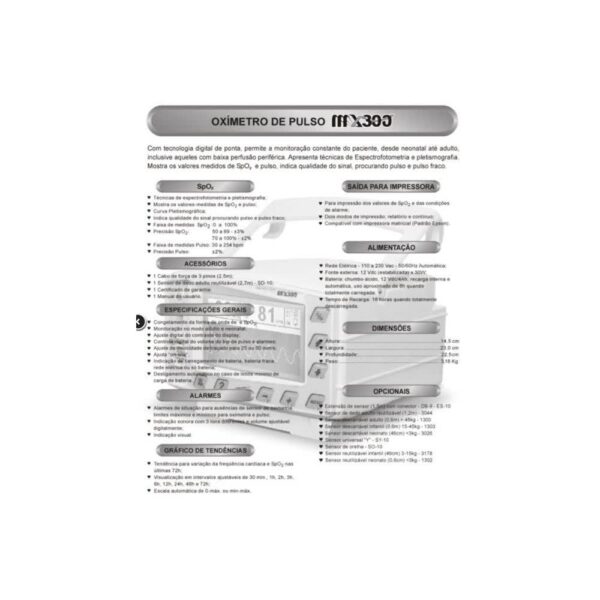 OXÍMETRO DE PULSO MX-300 TRANSMAI - Imagem 6
