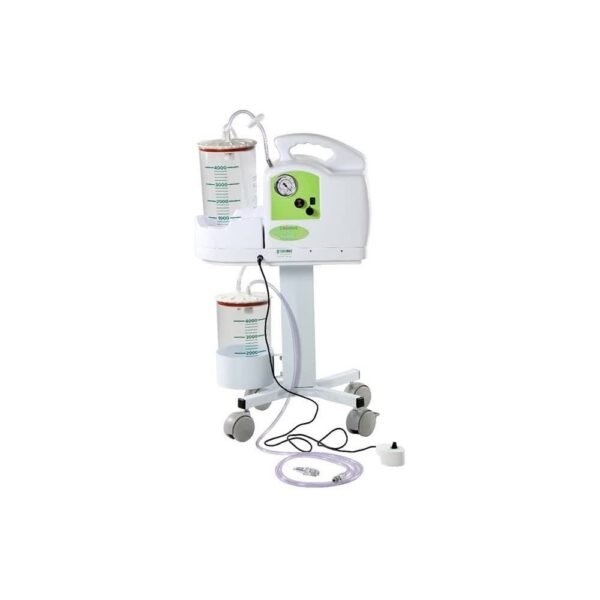 ASPIRADOR CIRÚRGICO C/ 2 FRASCOS DE 5 LT SUPORTE C/ RODÍZIOS INALAMED