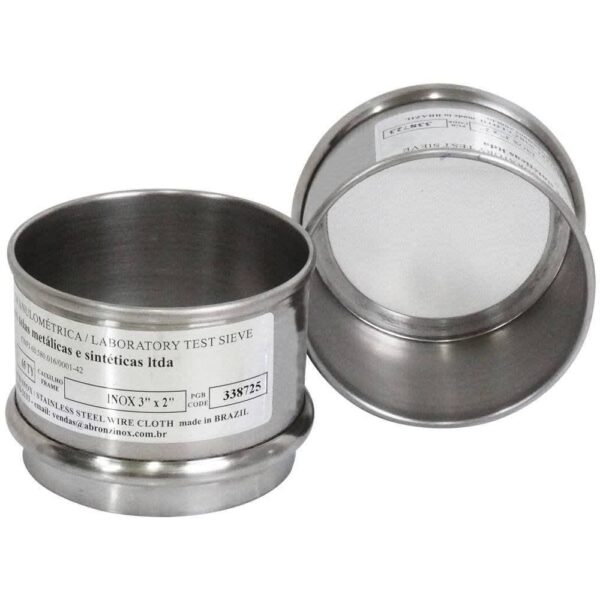 Peneira (Tamis) Granulométrica em Aço Inox 3x2 (Pequena) ASTM 7/8" - Tyler 0,883"