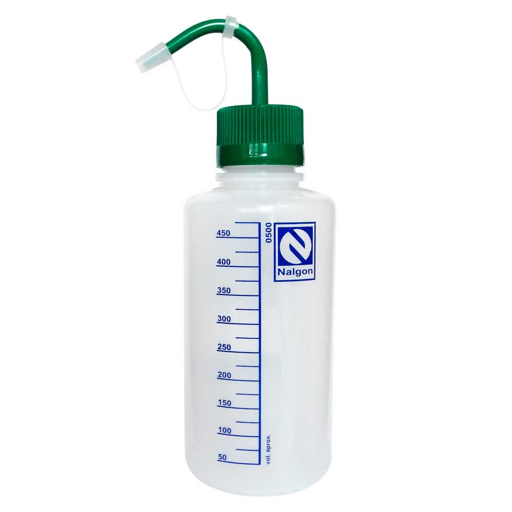 Pisseta em Polietileno 500mL Graduada com Tampa Verde