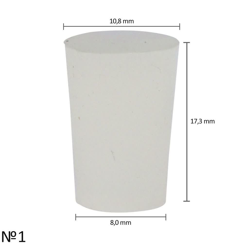 Rolha de Silicone Nº1 (10,8 x 8,0 x 17,3 mm) Embalagem com 20 peças