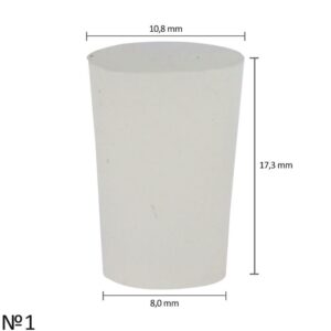 Rolha de Silicone Nº1 (10,8 x 8,0 x 17,3 mm) Embalagem com 50 peças