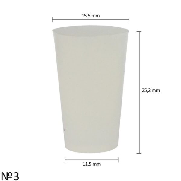 Rolha de Silicone Nº3 (15,5 x 11,5 x 25,2 mm) Embalagem com 50 peças