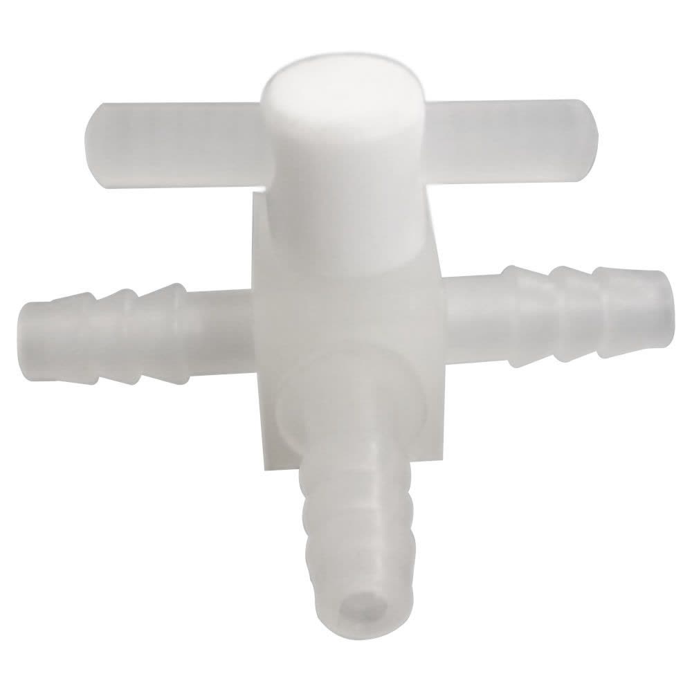 Torneira Reta 3 vias em Polipropileno Plug com Teflon